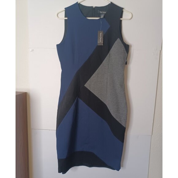 White House Black Market Dresses & Skirts - White House Black Market Sleeveless Sheath Dress 6 Black Blue Gr Style 570167224